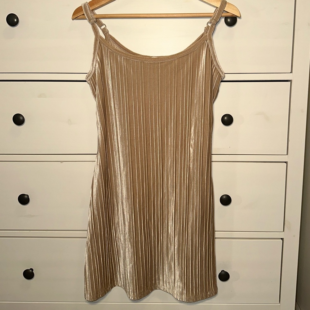 American Eagle Outfitters Velvet Soft Pink Tank Mini Dress